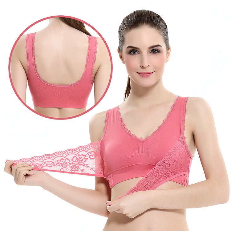 Front cross side buckle lace side without rim sports bra Super gather adjustment type support chest yoga running vest