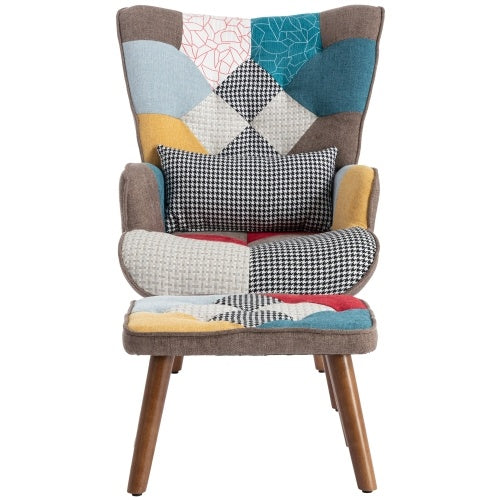 Multi-colour Lounge Chair With Footrest, Backrest And Cushion, Living Room Lounge Chair Combination