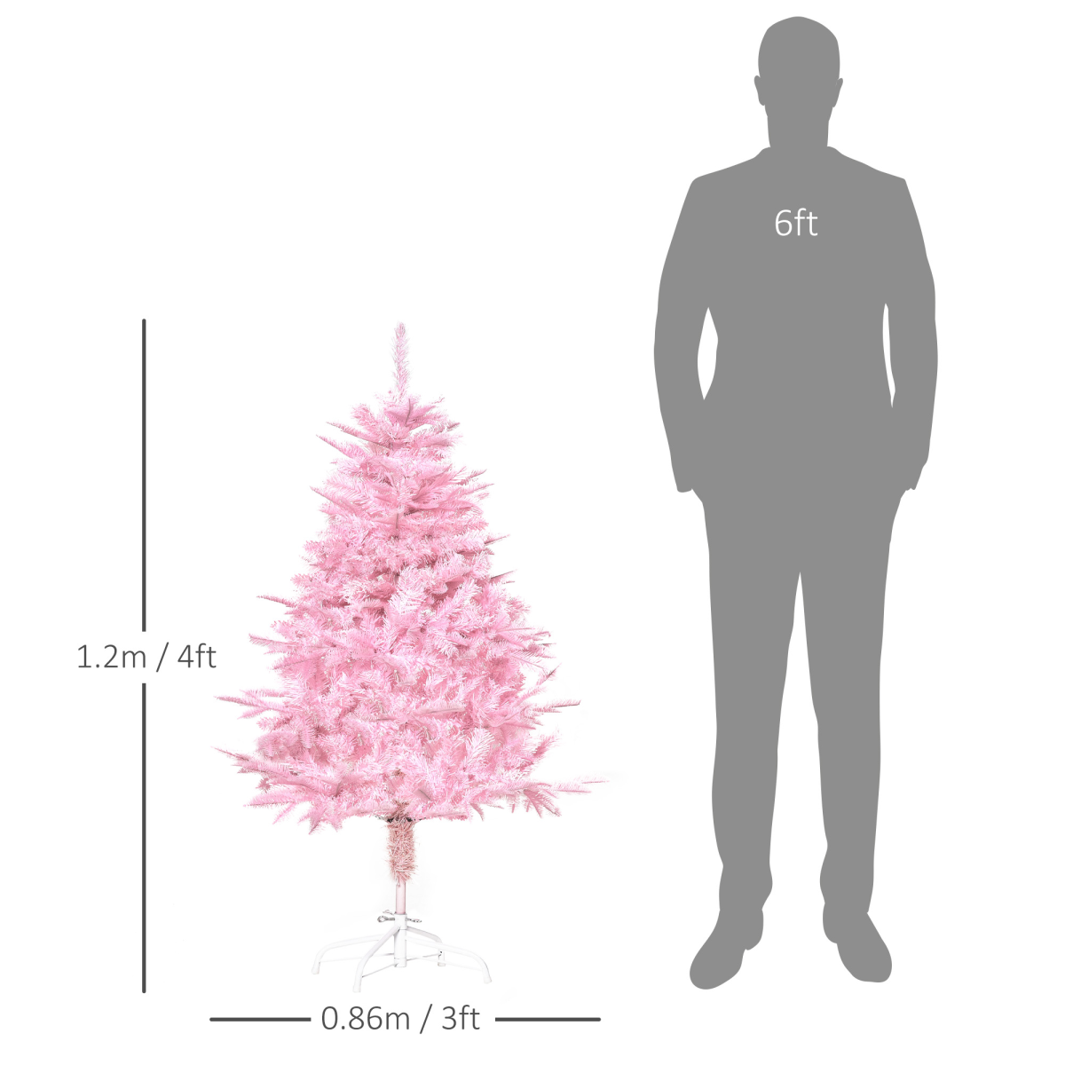 4FT Artificial Christmas Tree Holiday Xmas Automatic Open for Home Party Pink
