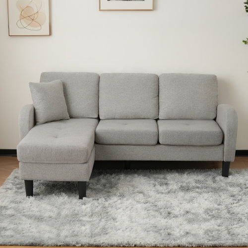 L-L-shaped Corner Sofa With Chaise Lounge  3Seater Sofa, 166 X 118 X 77 Cm, Breathable Cotton Linen Fabric, Plastic Legs, Modular Design, Ideal For Living Rooms, Apartments, And Offices