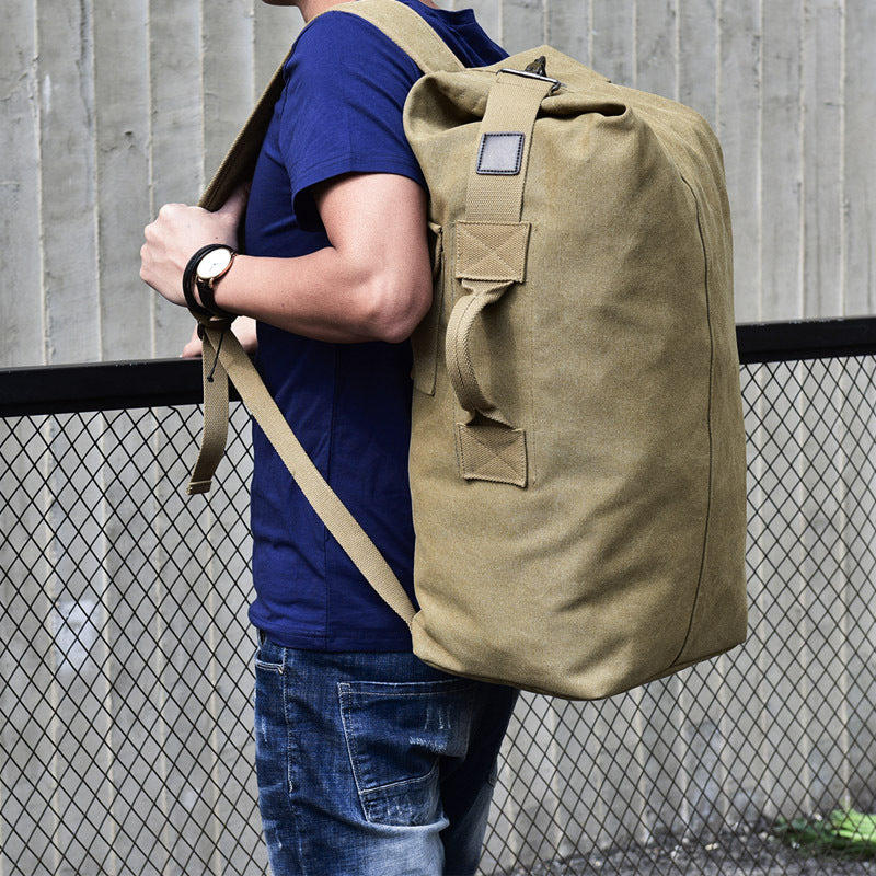 Fashionable large-capacity travel backpack men's backpack outdoor travel sports bag canvas shoulder bag men