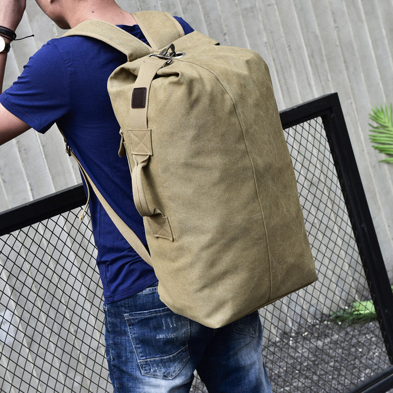 Fashionable large-capacity travel backpack men's backpack outdoor travel sports bag canvas shoulder bag men