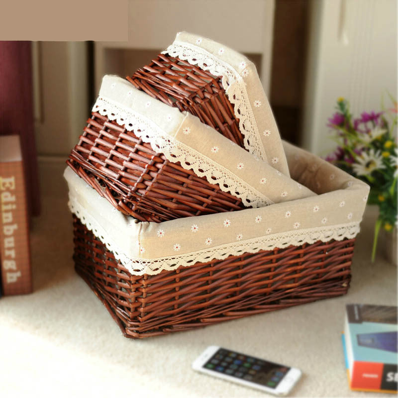 Wicker storage basket rattan storage basket kitchen finishing l household goods snacks miscellaneous goods dirty clothes basket manufacturers wholesale