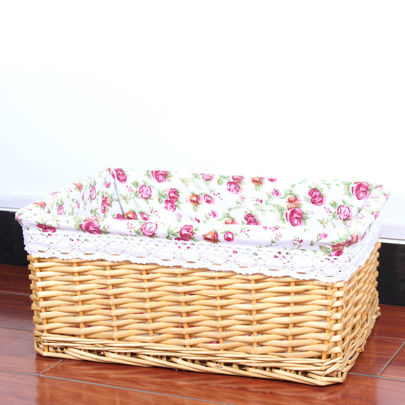 Wicker storage basket rattan storage basket kitchen finishing l household goods snacks miscellaneous goods dirty clothes basket manufacturers wholesale