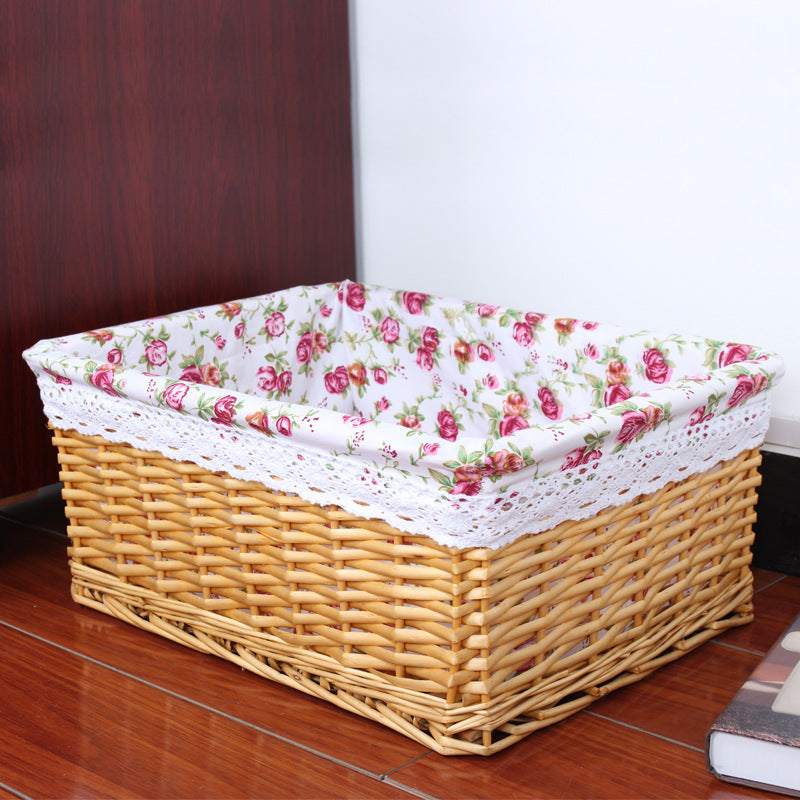 Wicker storage basket rattan storage basket kitchen finishing l household goods snacks miscellaneous goods dirty clothes basket manufacturers wholesale