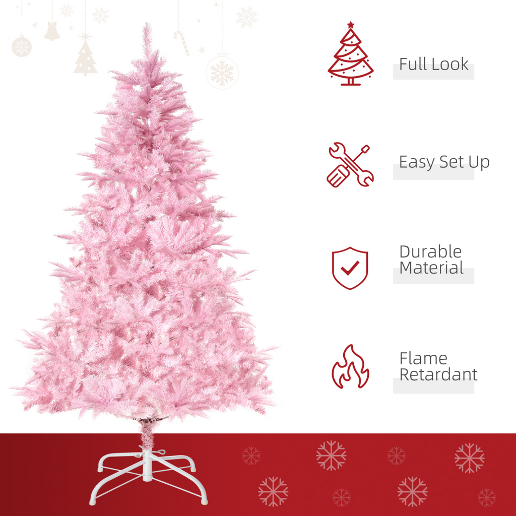 6FT Artificial Christmas Tree Holiday Xmas Automatic Open for Home Party Pink