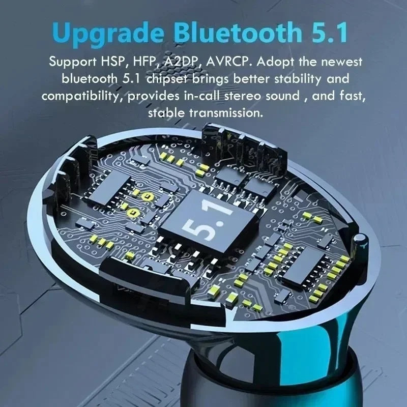 New Product Private Model Wireless Bluetooth Earphones TWS Large Screen Intelligent Digital Display In Ear Breathing Light