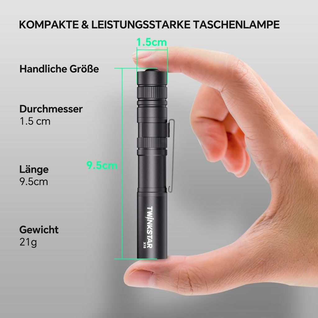 Mini LED Flashlight Super Bright Portable with Clip 5 Modes Camping Hiking