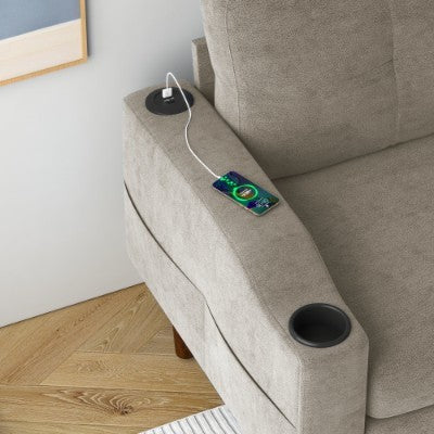 Convertible Combination Sofa Sofa L Shaped Sofa With Footstools With Storage, Beige Sofa For Living Room, Living Room Bedroom Office Small Space 3 Seater Combination Sofa