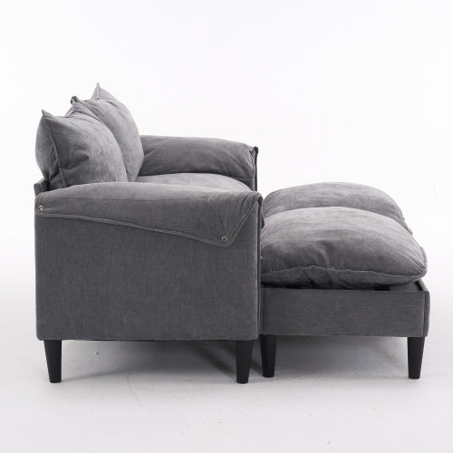 Convertible Combination Sofa Sofa UShaped Sofa With Footstools With Storage Gray Sofa For Living Room, Living Room Bedroom Office Small Space 2 Seater Combination Sofa