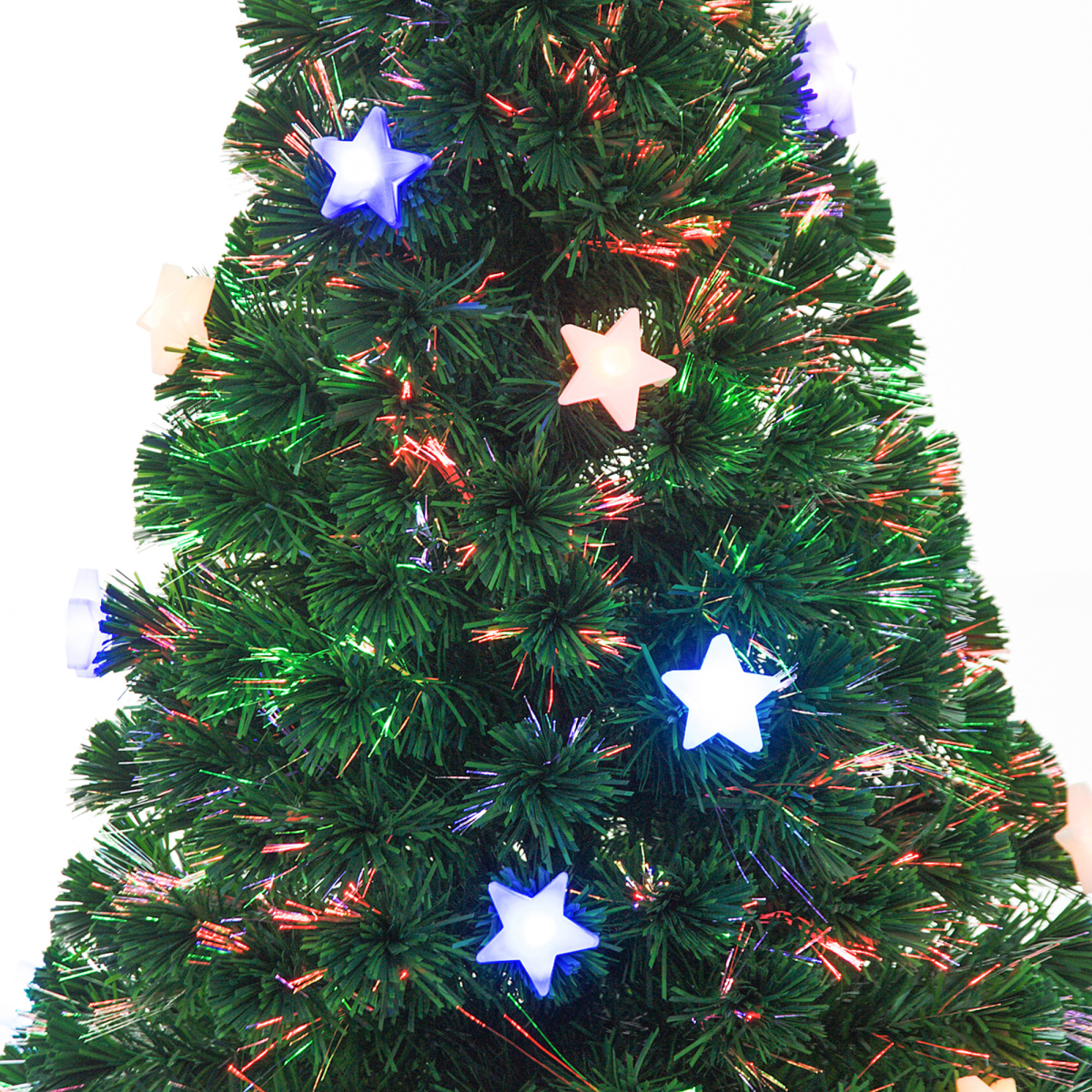 5FT Prelit Artificial Christmas Tree Fibre Optic Star LED Light Xmas Deco Green
