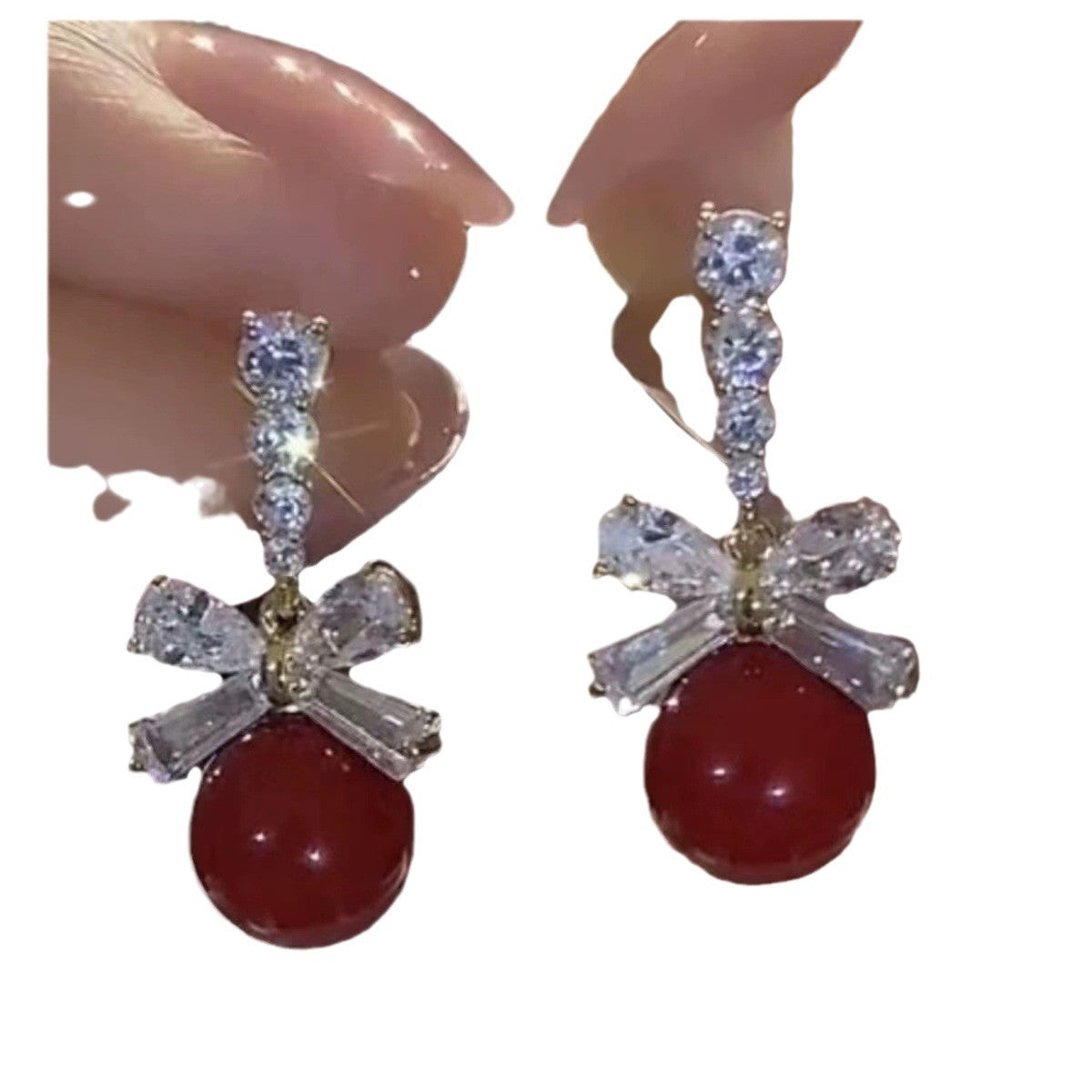 Cute Fashion Bead Bow Earrings For Women