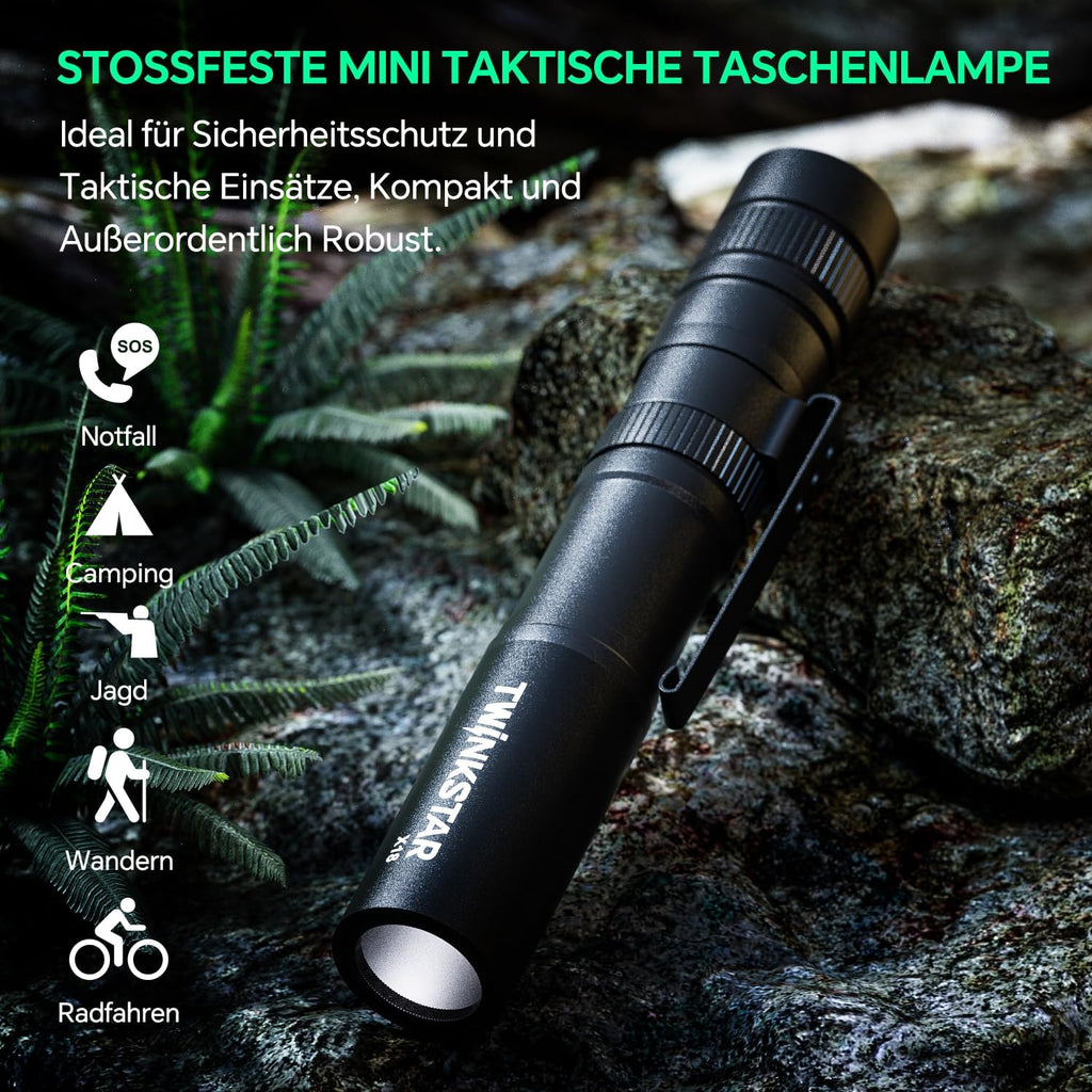 Mini LED Flashlight Super Bright Portable with Clip 5 Modes Camping Hiking