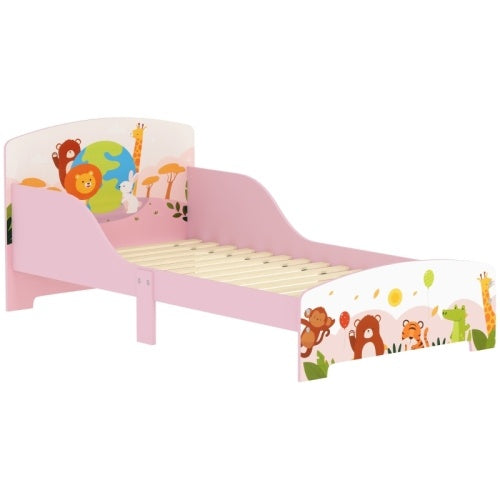 AIYAPLAY Cute Animal-Themed Toddler Bed, With Safety Rails, 143 X 77 X 60cm