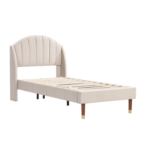 Upholstered Bed,Single Bed-3ft 90x190cm ,with Slatted Frame And Headboard, Youth Bed, Wooden Slatted Support, Easy Assembly, Velvet, Pink
