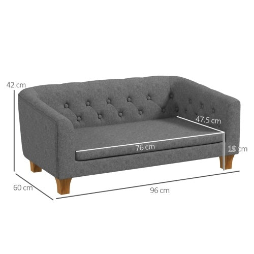 PawHut Dog Sofa Bed W  Soft Cushion For Medium Dogs - Grey