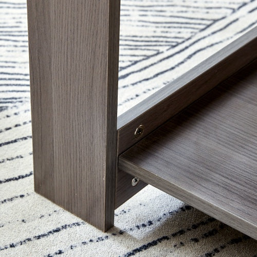 A Modern And Practical Gray Textured Coffee Table,tea Table.Double Layered Coffee Table Made Of MDF Material,. Suitable For Living Room,bedroom And Study Room. 43.3x21.6x16.5 CT16