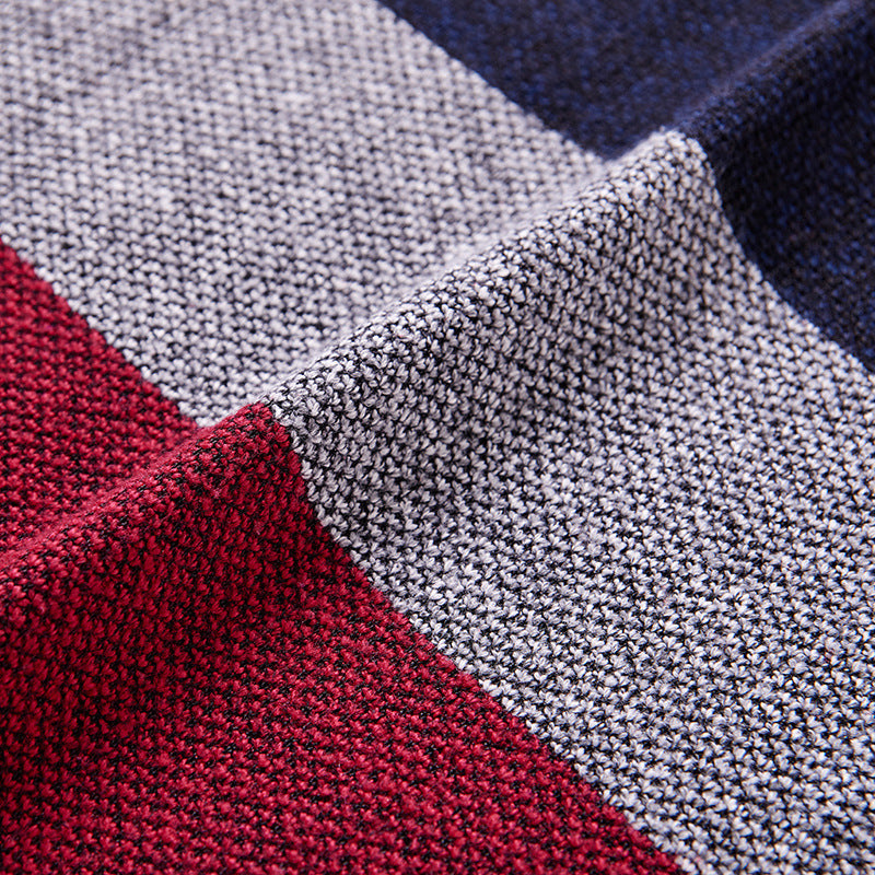 Winter clothes men's handsome cardigan knitted jacket men's jacket sweater autumn and winter collarless tops men's outerwear