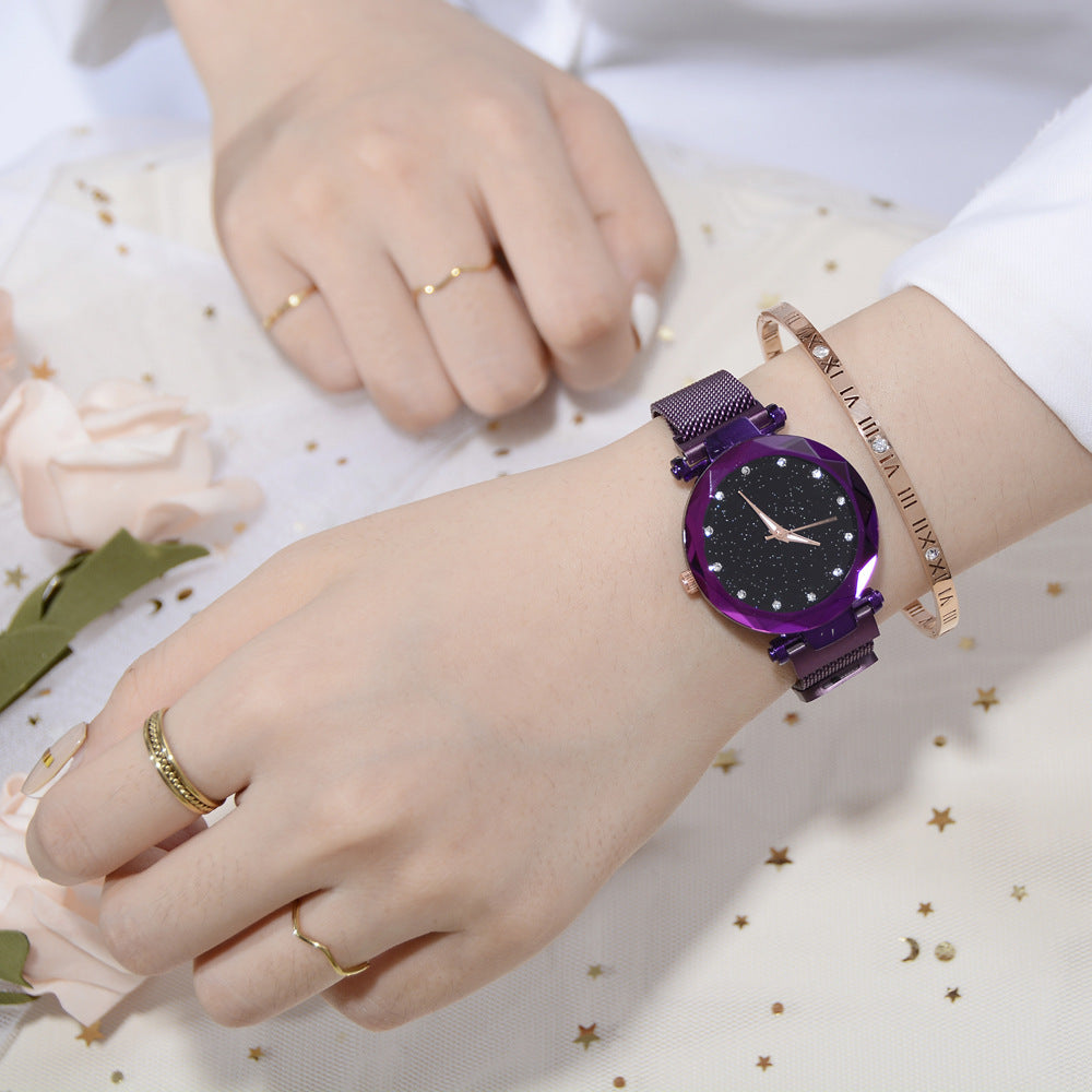 Vibrating sound explosions Spot wholesale ladies star quartz watch lazy watch magnet strap magnet watch