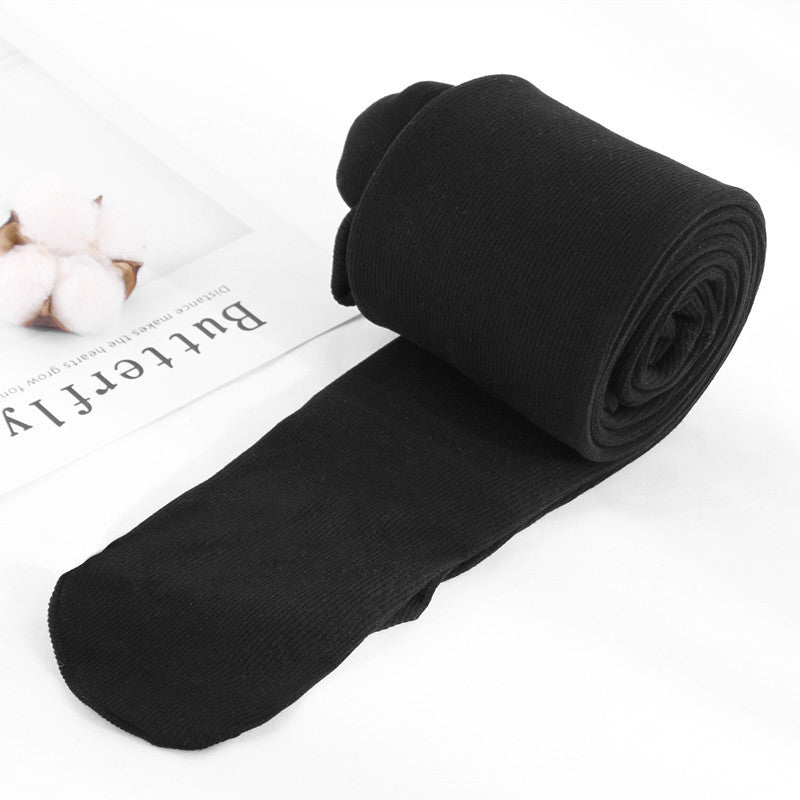 Velvet thickened ribbed cotton vertical striped leggings