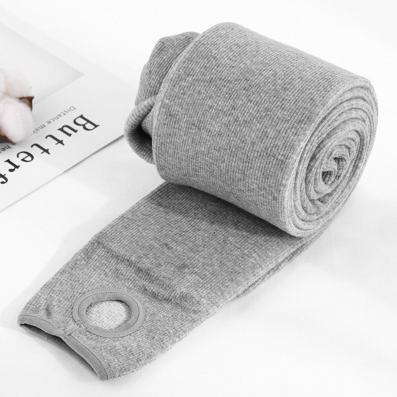 Velvet thickened ribbed cotton vertical striped leggings