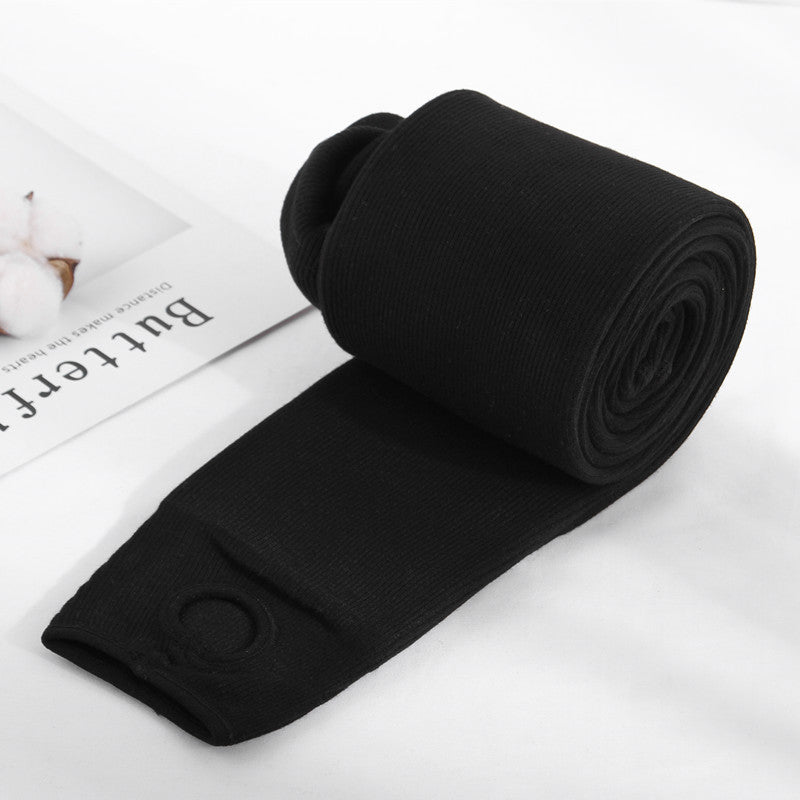 Velvet thickened ribbed cotton vertical striped leggings