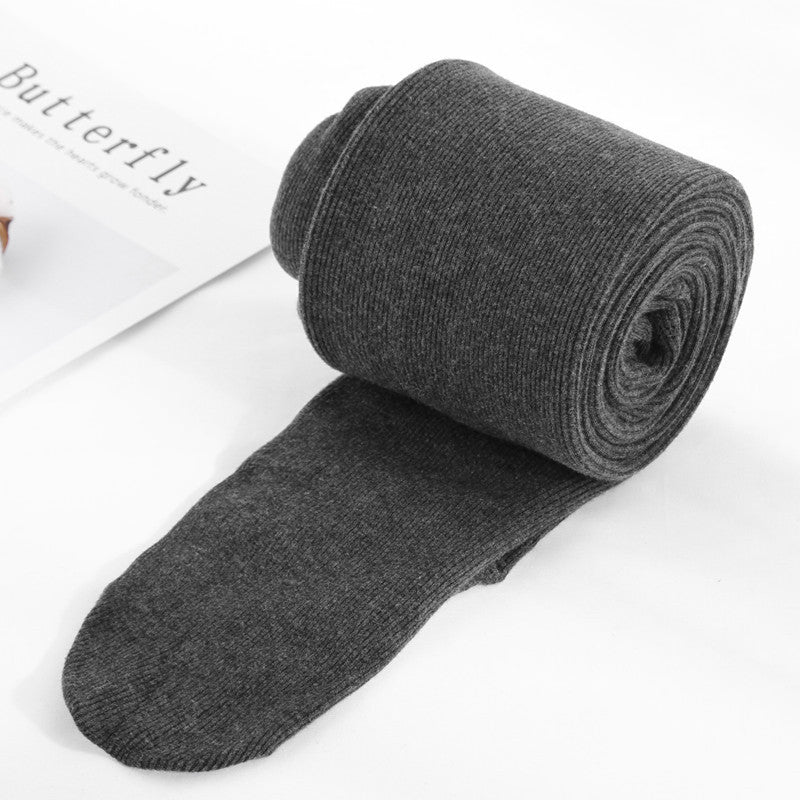 Velvet thickened ribbed cotton vertical striped leggings