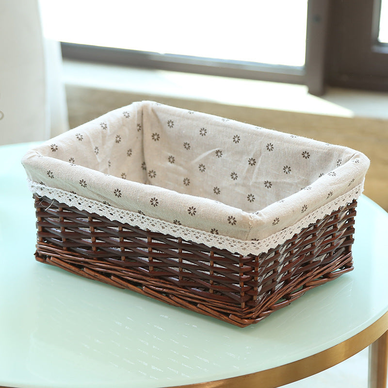 Wicker storage basket rattan storage basket kitchen finishing l household goods snacks miscellaneous goods dirty clothes basket manufacturers wholesale