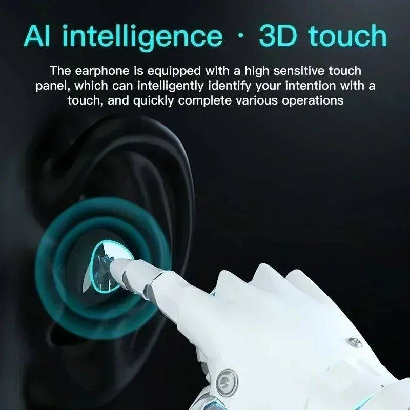 New Product Private Model Wireless Bluetooth Earphones TWS Large Screen Intelligent Digital Display In Ear Breathing Light