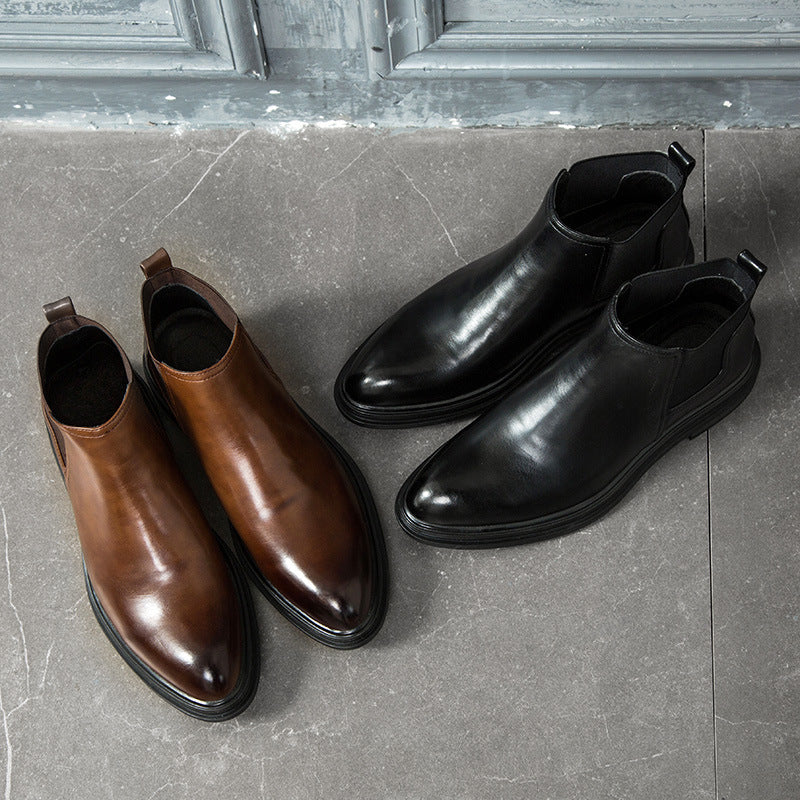 Large size cross-border pointed Chelsea boots British sets of leather boots business men's boots one generation model S08-A