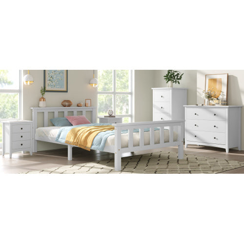 Single Bed White 3ft Solid Pine Wooden Bed Frame For Adults, Kids 190 X 90 Cm 3FT