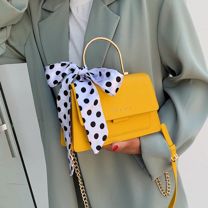 Textured French niche small bag female 2020 new fashion wild shoulder bag foreign silk scarf portable crossbody bag