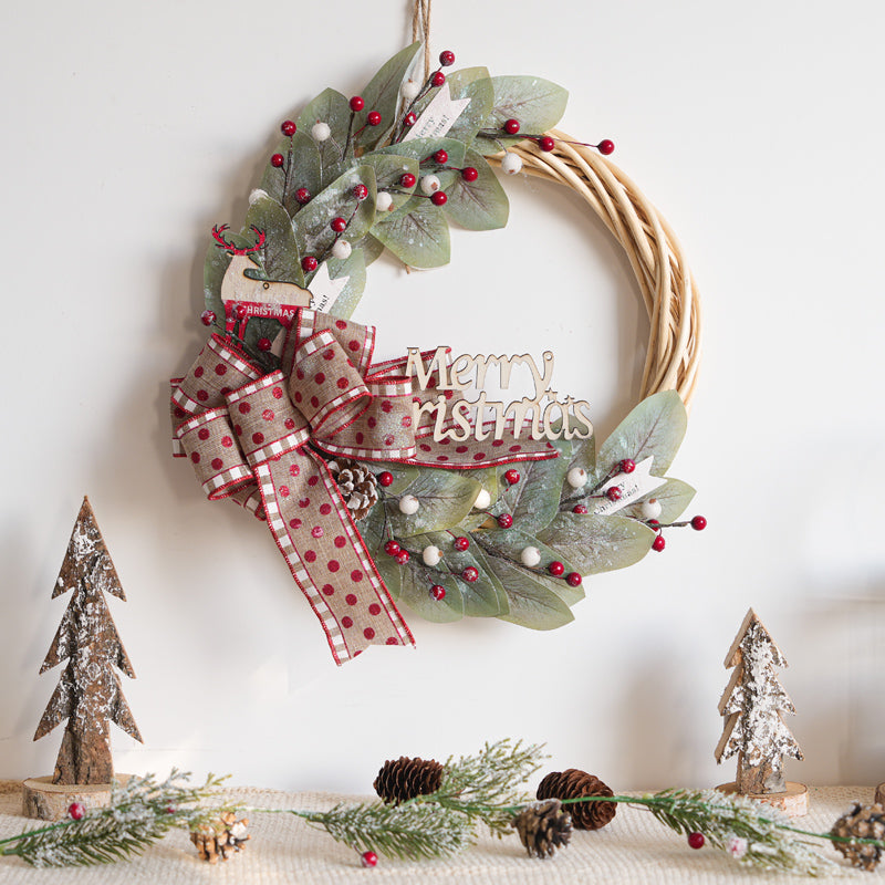 Christmas decorations garland door hanging wreath scene layout Christmas tree circle hanging ornaments door hanging ornaments creative