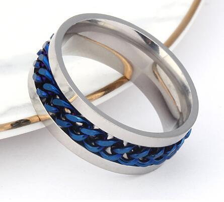 Star Moon Titanium Steel Rotatable Ring Male European and American Stainless Steel Couple Ring Cross-border Explosive Supply