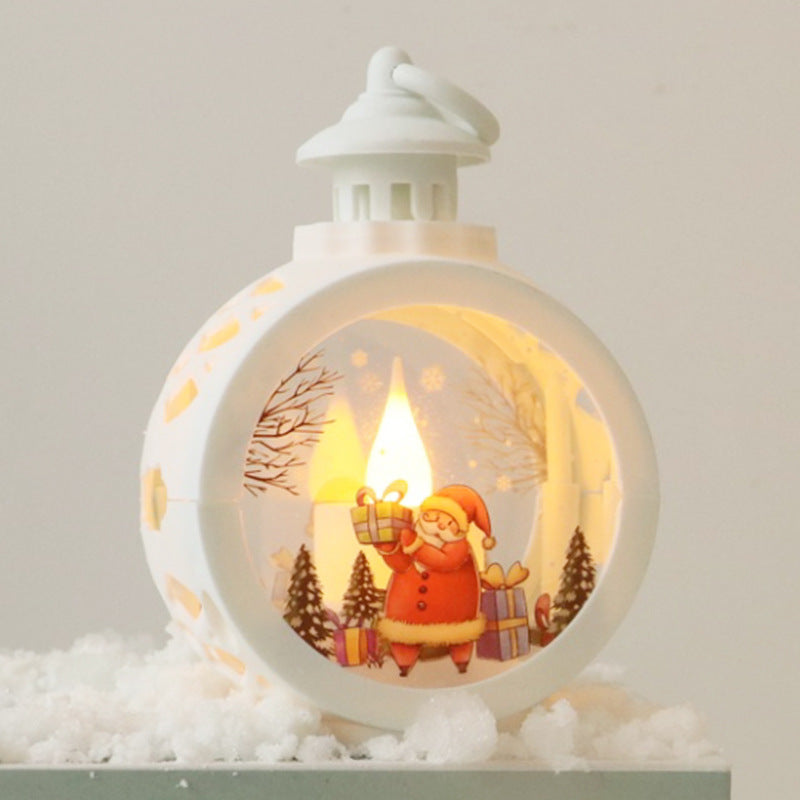 Christmas decoration supplies led candle lights round Christmas hanging lights portable cross-border new retro window ornaments
