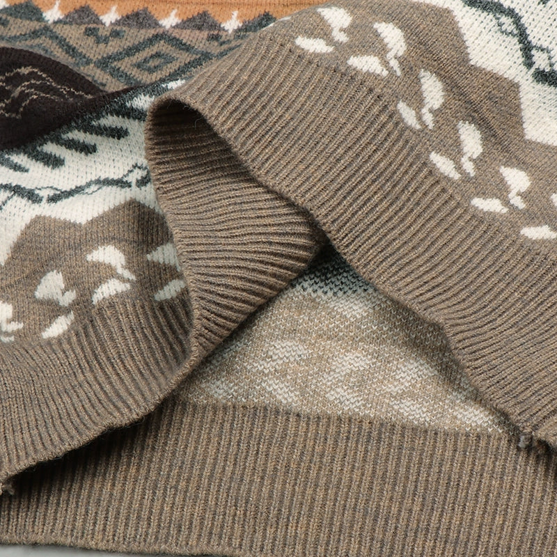 Vintage Sweaters Women Pullover Winter Striped Jumpers Korea