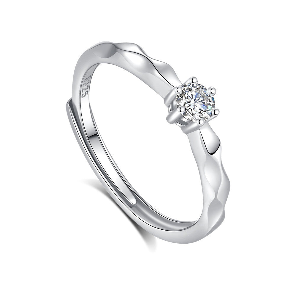 s925 sterling silver couple ring original design light luxury couple ring live ring ring Valentine's Day gift