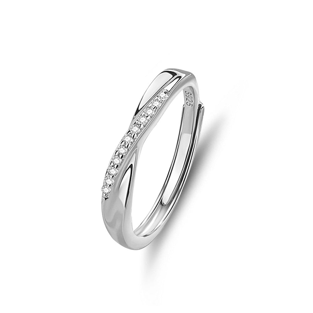 s925 sterling silver couple ring original design light luxury couple ring live ring ring Valentine's Day gift