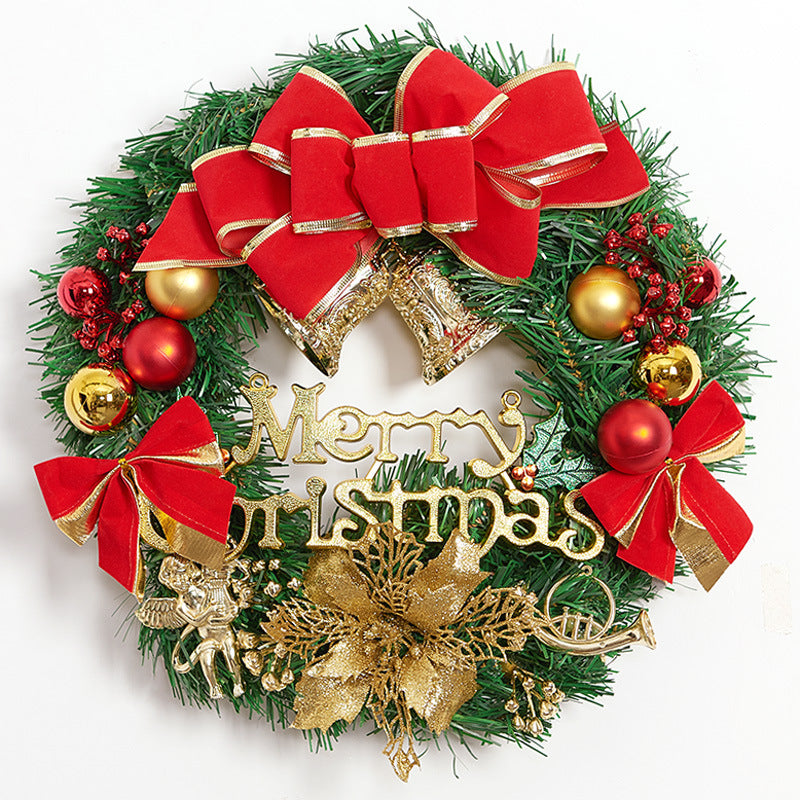 Christmas decorations garland door hanging wreath scene layout Christmas tree circle hanging ornaments door hanging ornaments creative