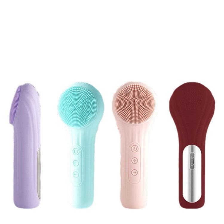 Cross-border new electric face wash beauty massage ultrasonic face pore cleaning brush waterproof silicone cleansing instrument