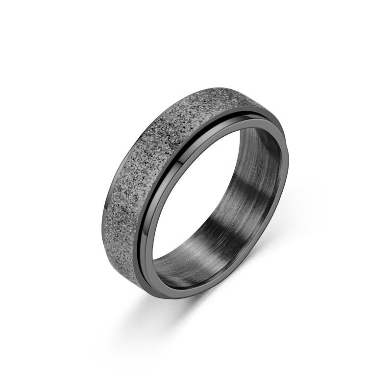 Star Moon Titanium Steel Rotatable Ring Male European and American Stainless Steel Couple Ring Cross-border Explosive Supply
