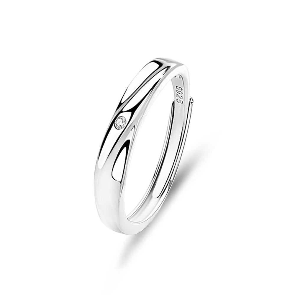 s925 sterling silver couple ring original design light luxury couple ring live ring ring Valentine's Day gift
