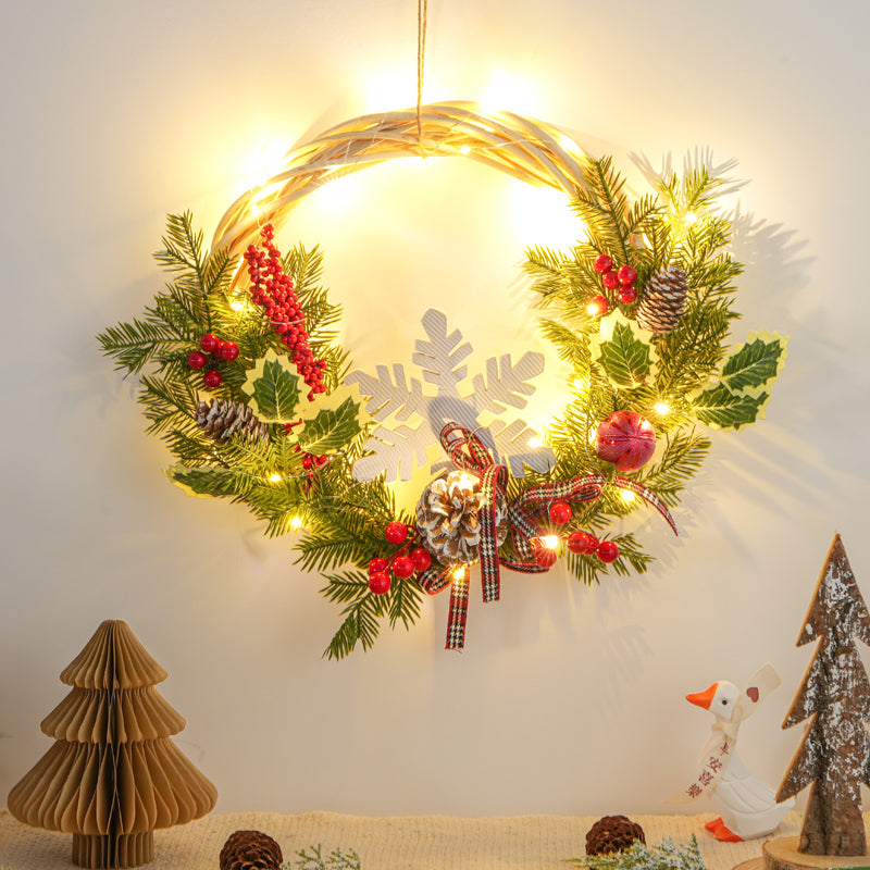 Christmas decorations garland door hanging wreath scene layout Christmas tree circle hanging ornaments door hanging ornaments creative
