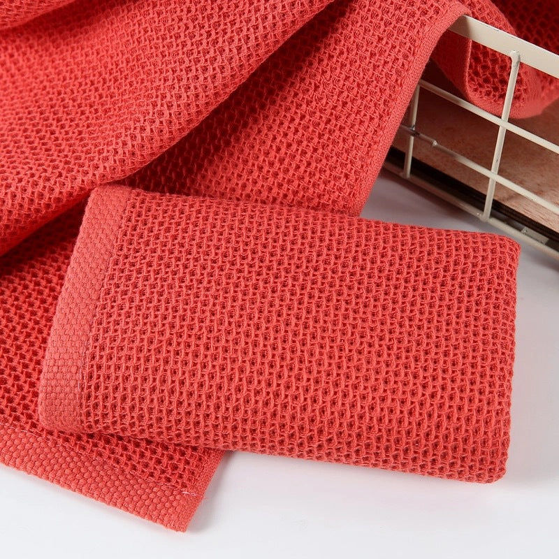 Japanese-style honeycomb towel absorbent face towel household mesh wabi-sabi face towel refreshing breathable cotton towel gift wholesale