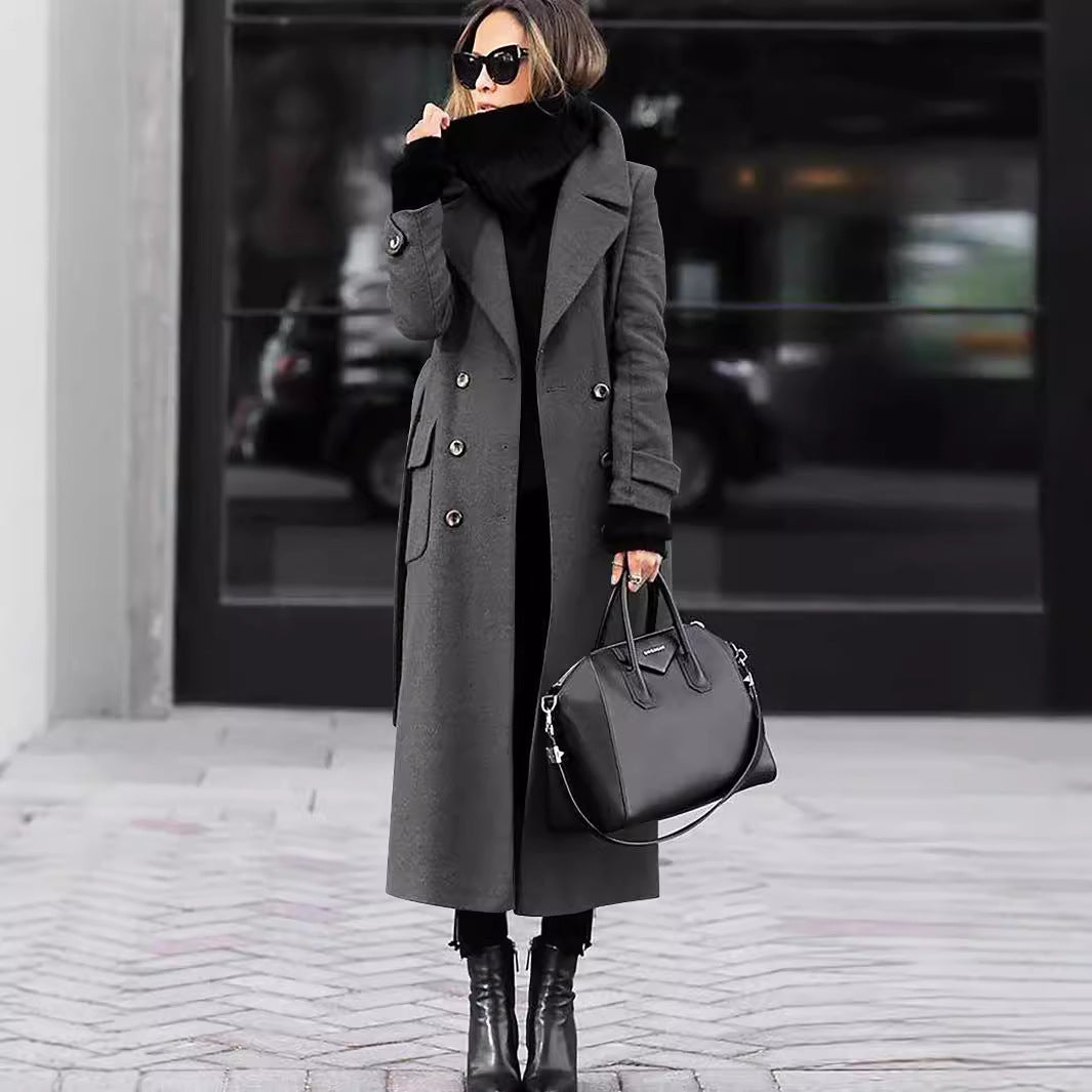 Autumn and Winter Cross-border Amazon Casual Fashion Woolen Coat Women's Clothing