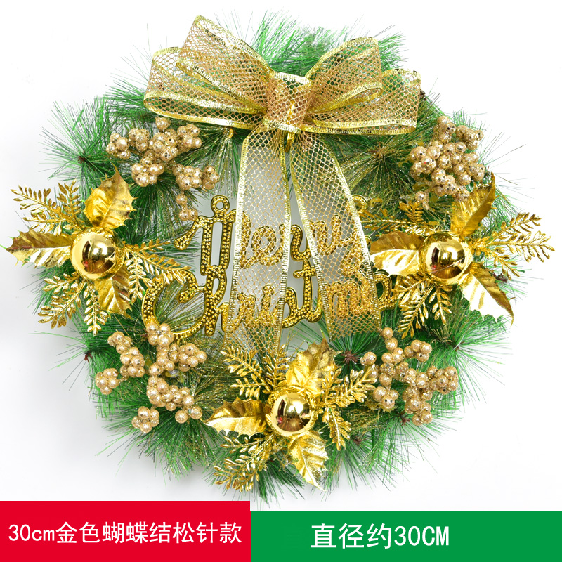 Christmas decorations garland door hanging wreath scene layout Christmas tree circle hanging ornaments door hanging ornaments creative