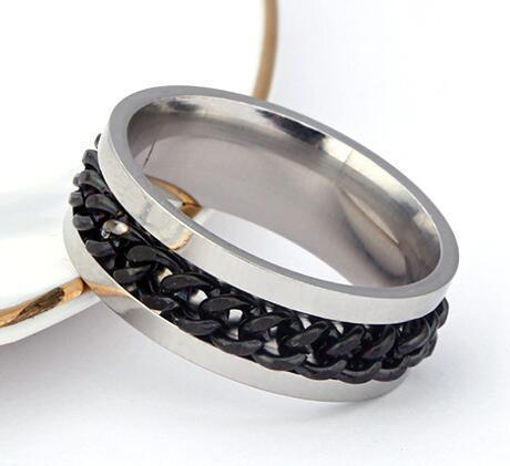 Star Moon Titanium Steel Rotatable Ring Male European and American Stainless Steel Couple Ring Cross-border Explosive Supply