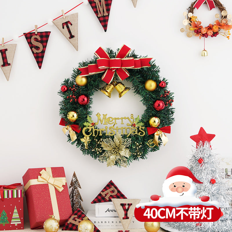 Christmas decorations garland door hanging wreath scene layout Christmas tree circle hanging ornaments door hanging ornaments creative
