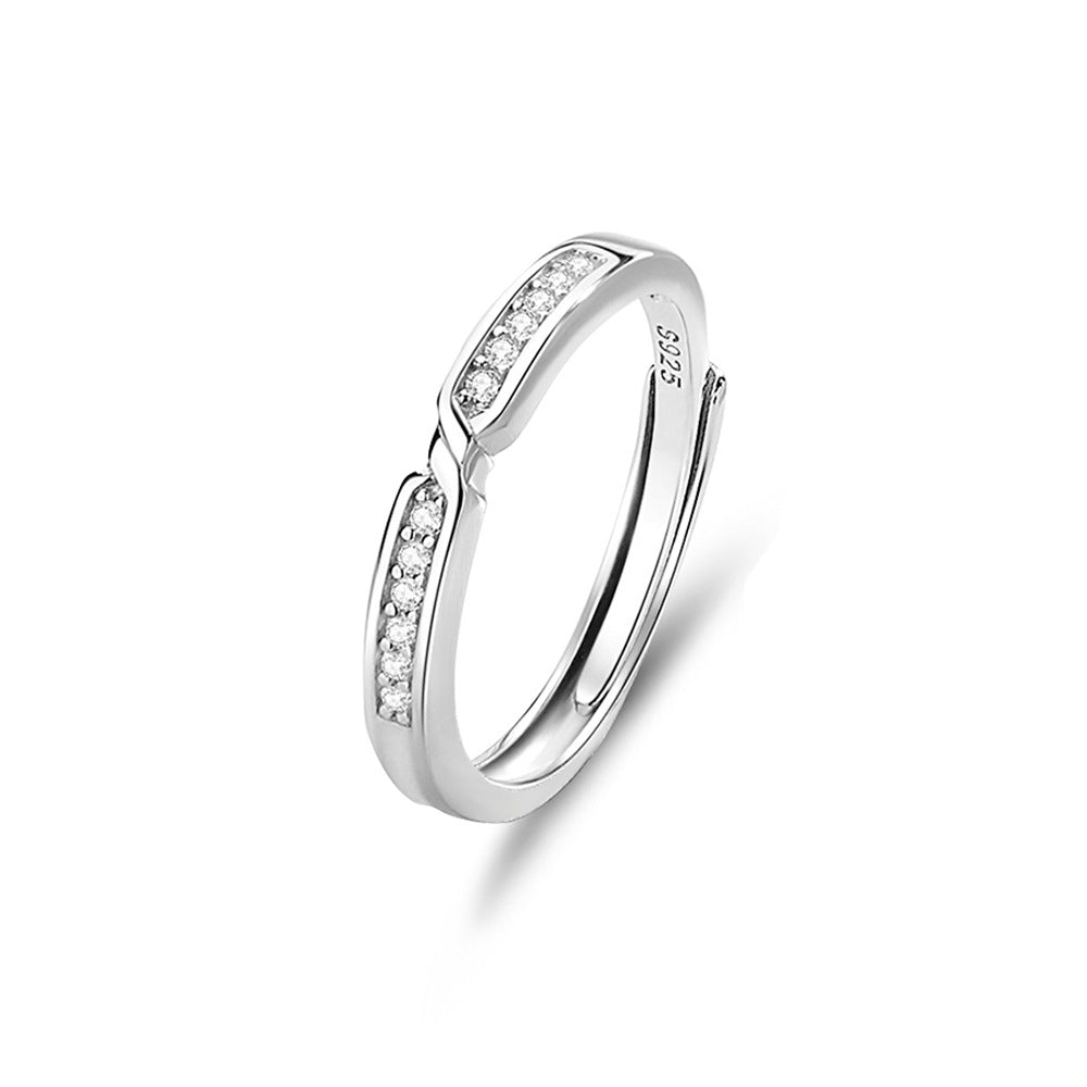 s925 sterling silver couple ring original design light luxury couple ring live ring ring Valentine's Day gift