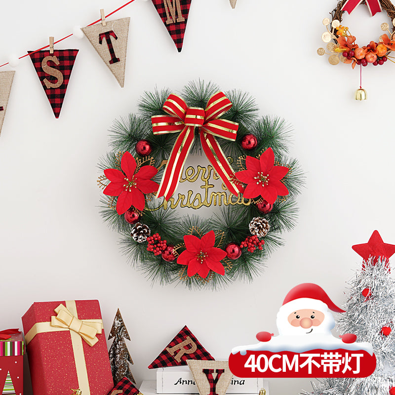 Christmas decorations garland door hanging wreath scene layout Christmas tree circle hanging ornaments door hanging ornaments creative